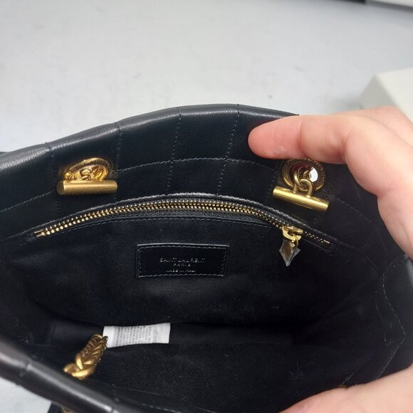 YSL Yves Saint Laurent Matelasse Carre Mini Quilted Black Bag - Picture 7 of 8